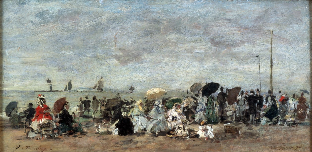 Jelenet a Trouville-i strandon alkotó: Eugene Louis Boudin