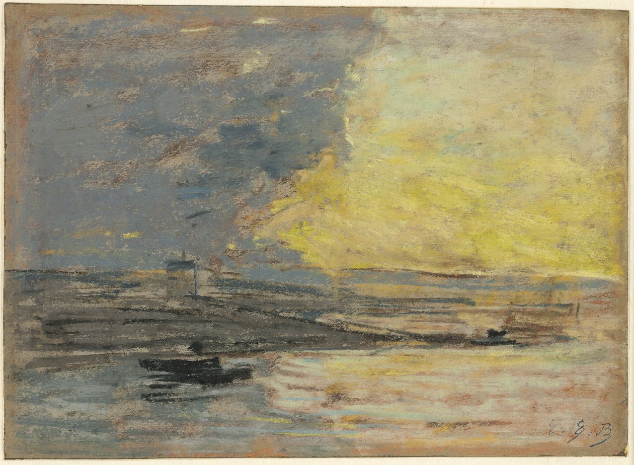 Tengerpart, Honfleur kikötője alkotó: Eugene Louis Boudin