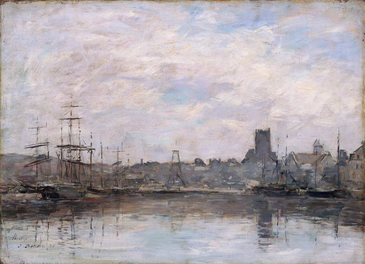 „Szeptember reggel: Fecamp kikötője”, 1880 alkotó: Eugene Louis Boudin