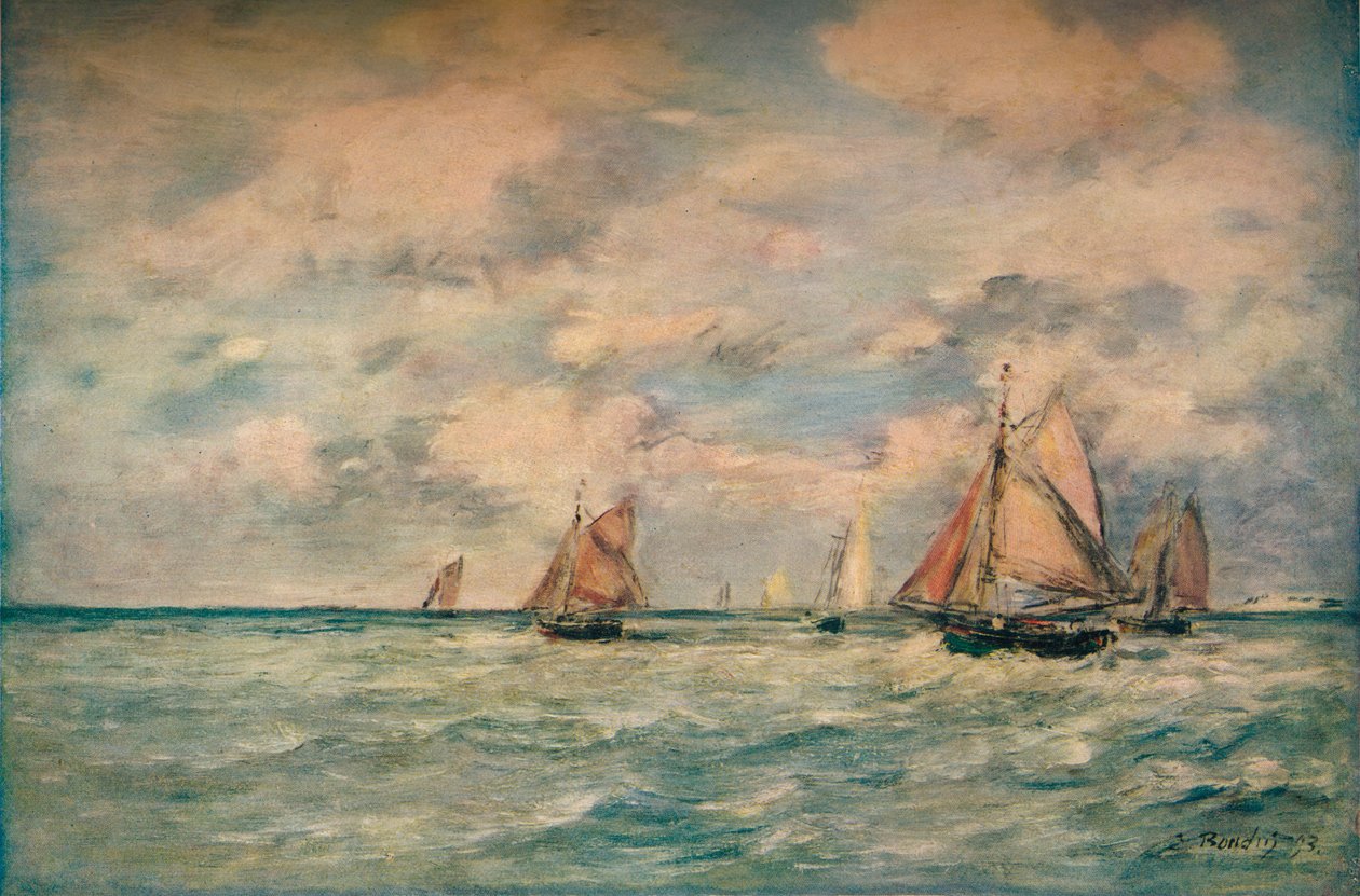 A csónakok kijárata Trouville-ben, 1895, 1920. alkotó: Eugene Louis Boudin