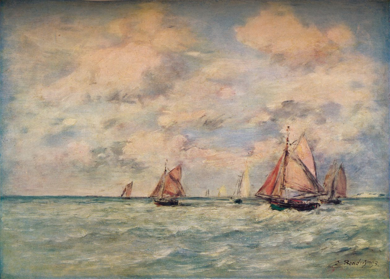 A csónakok kijárata Trouville-ben, 19. század alkotó: Eugene Louis Boudin
