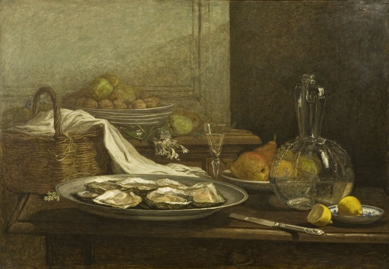 Csendélet osztrigával, 1850 körül (olaj, vászon) alkotó: Eugene Louis Boudin