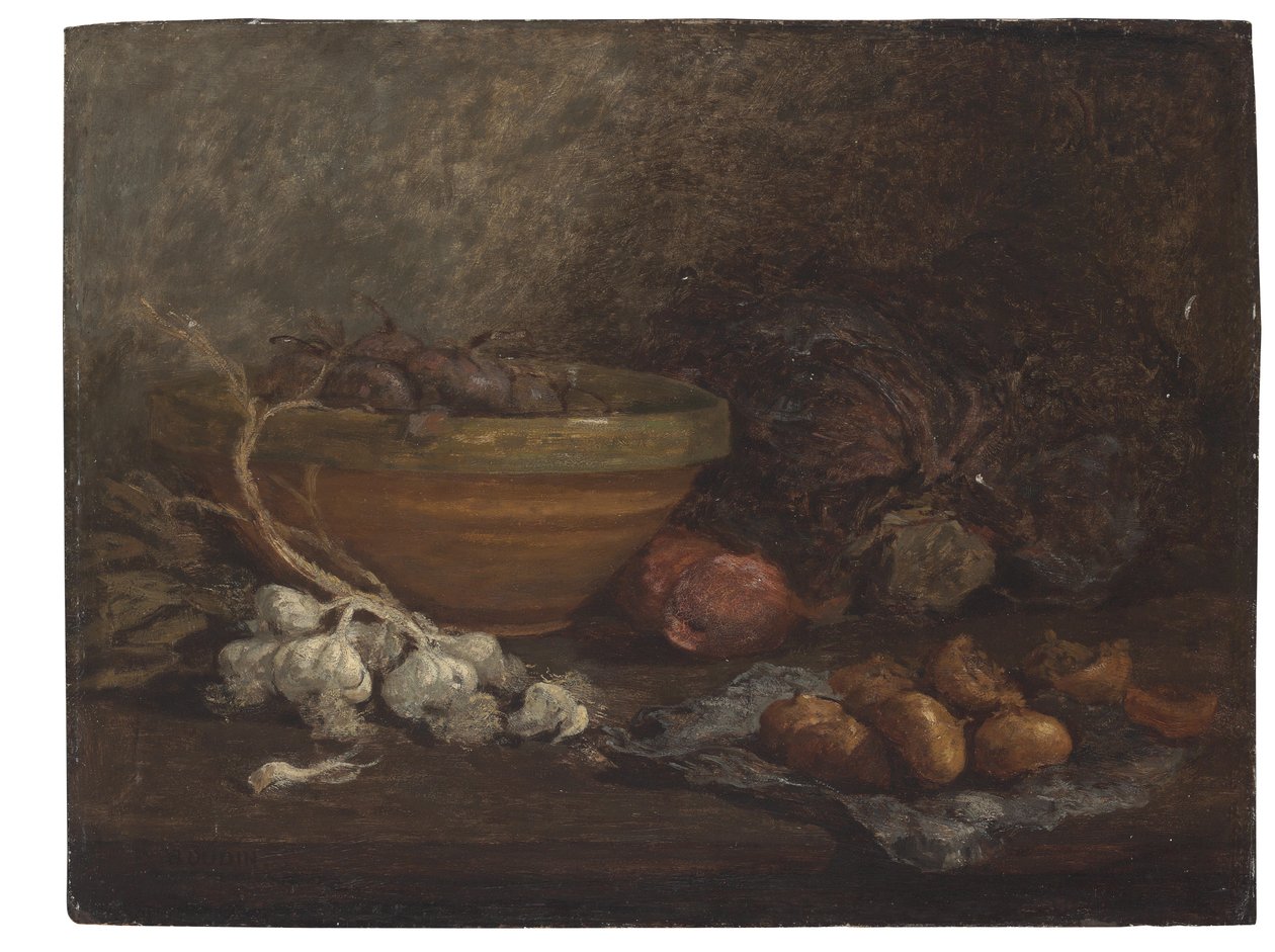 Csendélet hagymával, 1853-56 körül alkotó: Eugene Louis Boudin