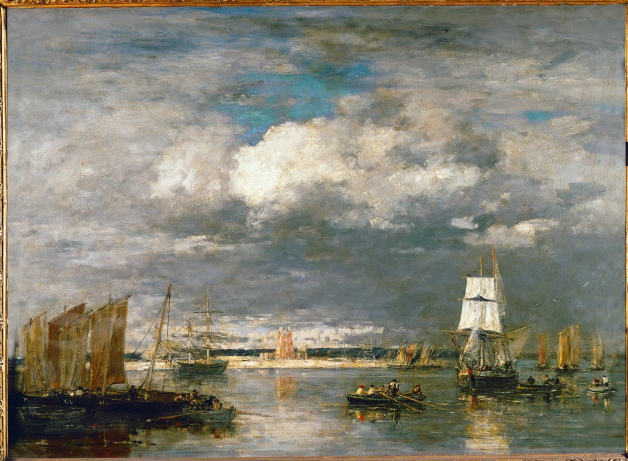 Vihar Camaret kikötőjében (olaj, vászon) alkotó: Eugene Louis Boudin