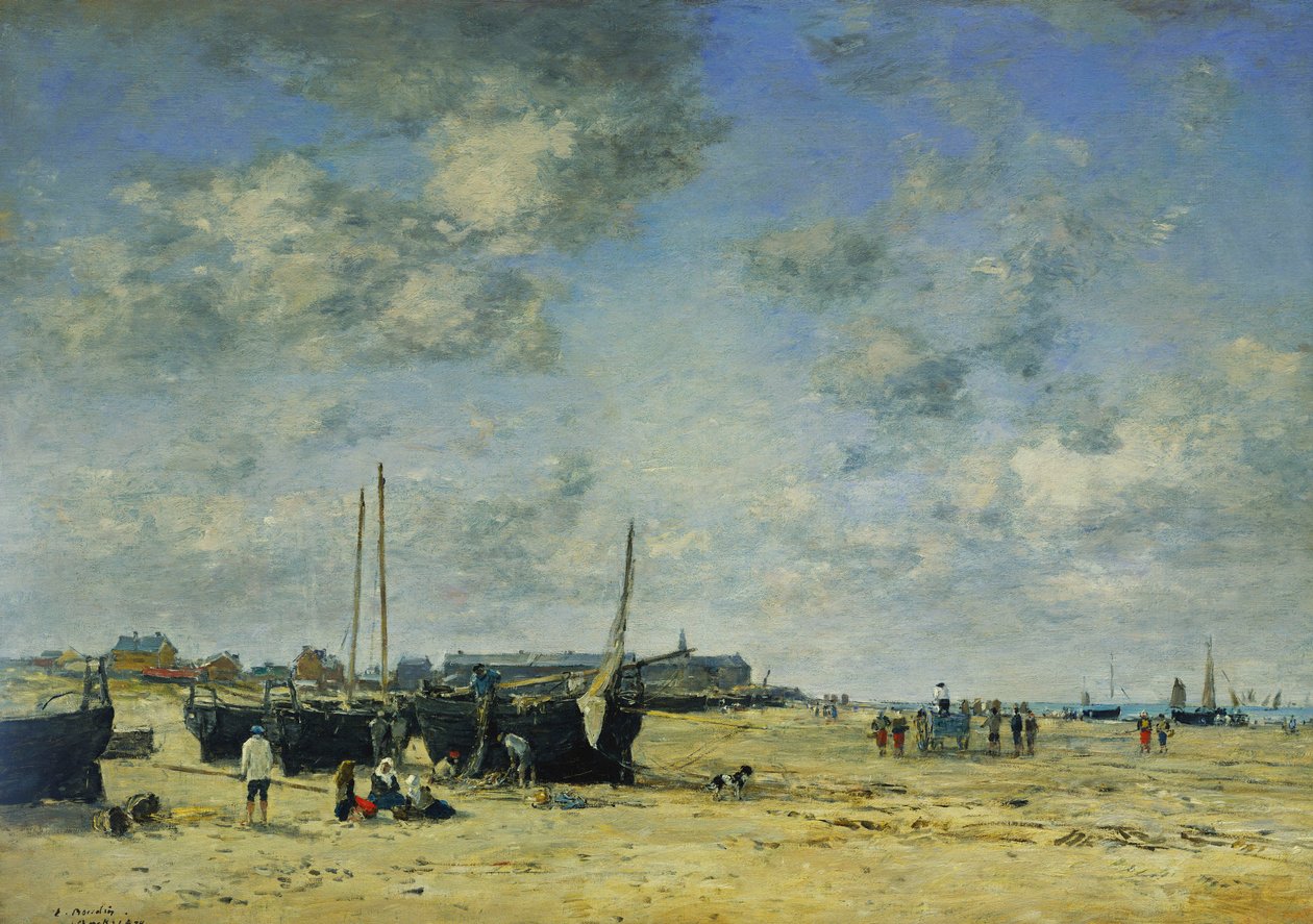 The Beach at Berck; La Plage de Berck, 1878 alkotó: Eugene Louis Boudin