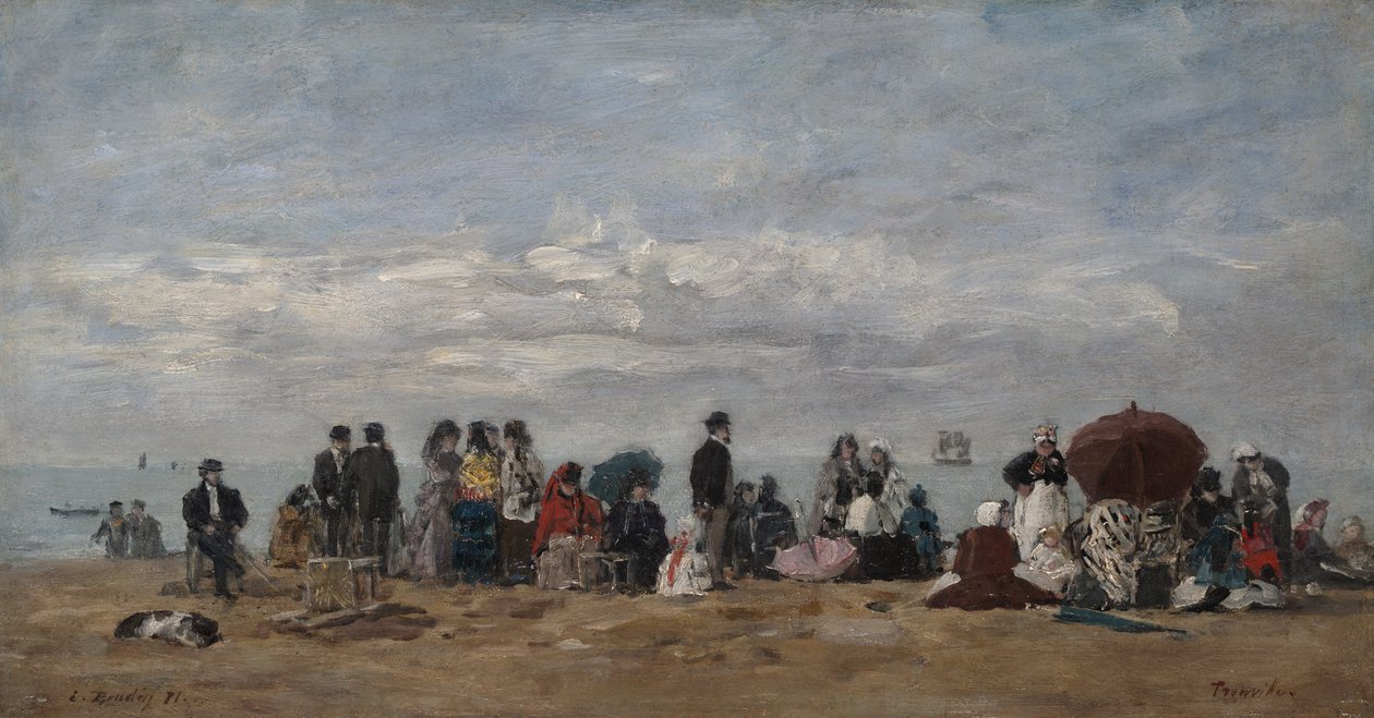 A trouville-i tengerpart, 1871 alkotó: Eugene Louis Boudin