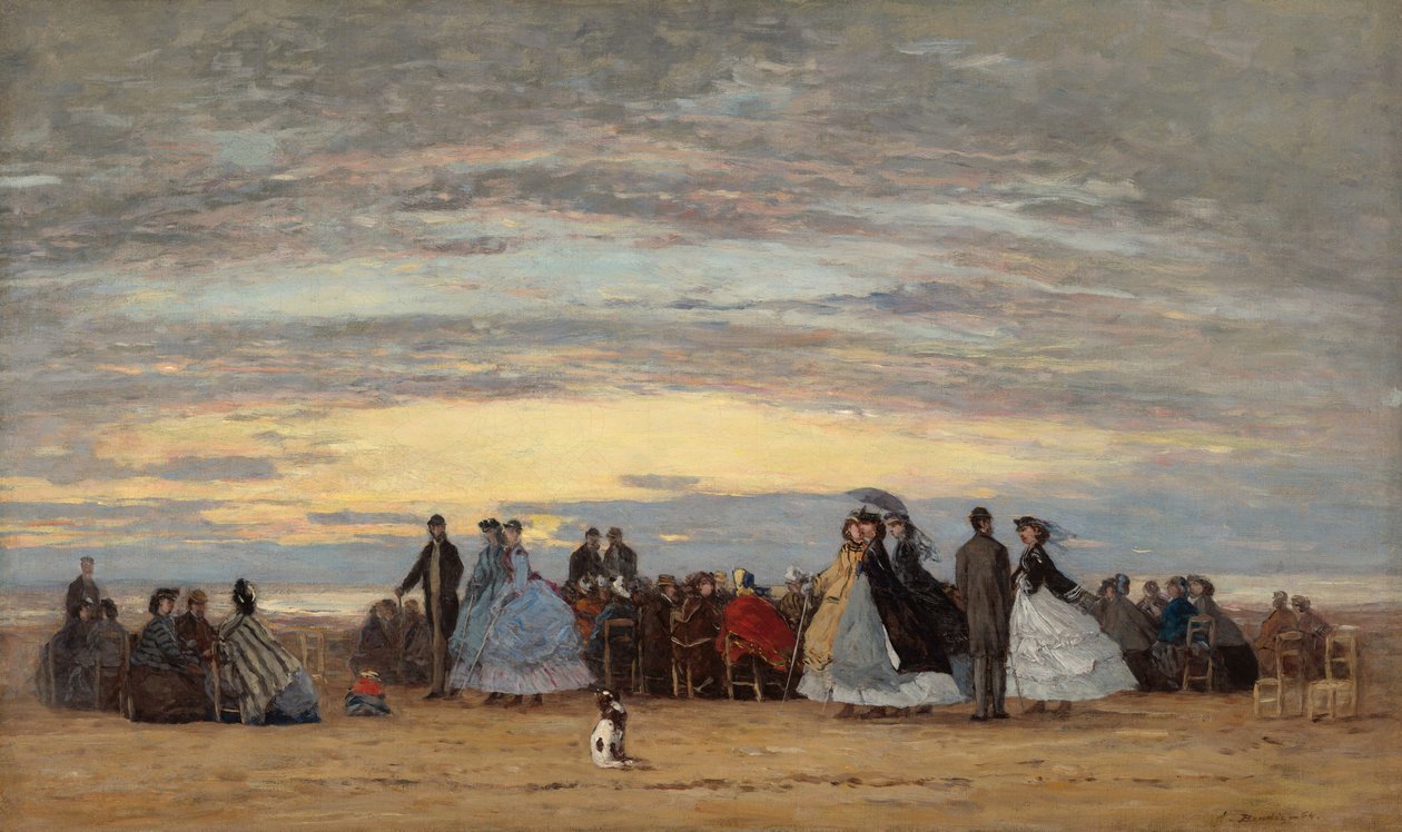 A strand Villerville-ben alkotó: Eugene Louis Boudin