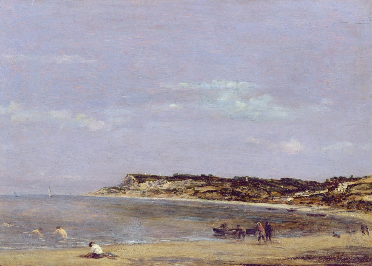 A tengerpart La Heveben, 1856 alkotó: Eugene Louis Boudin