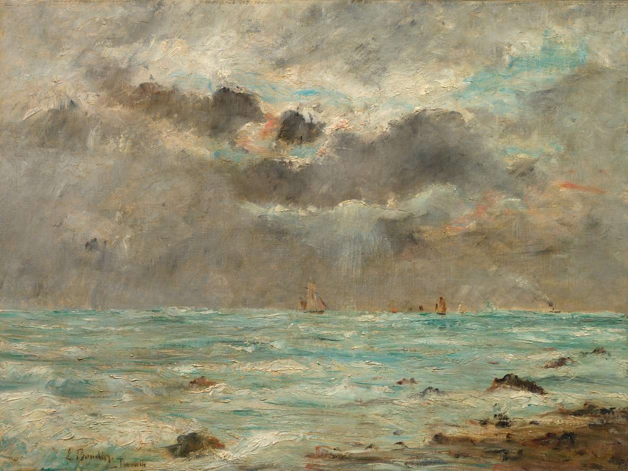 A Trouville-i part, 1865-1900 körül (olaj, szövet) alkotó: Eugene Louis Boudin