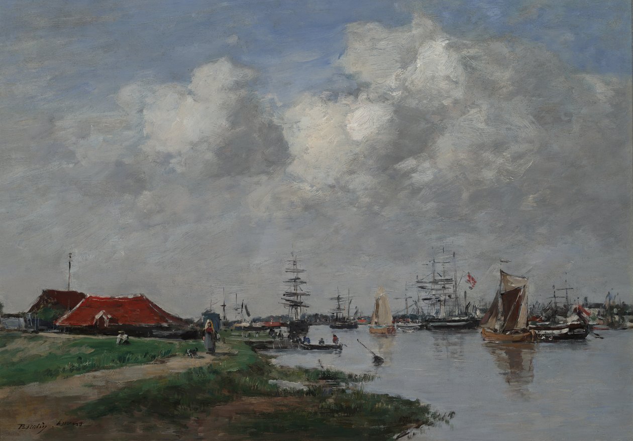 Az Escaut folyó Antwerpenben, 1871-74 körül alkotó: Eugene Louis Boudin