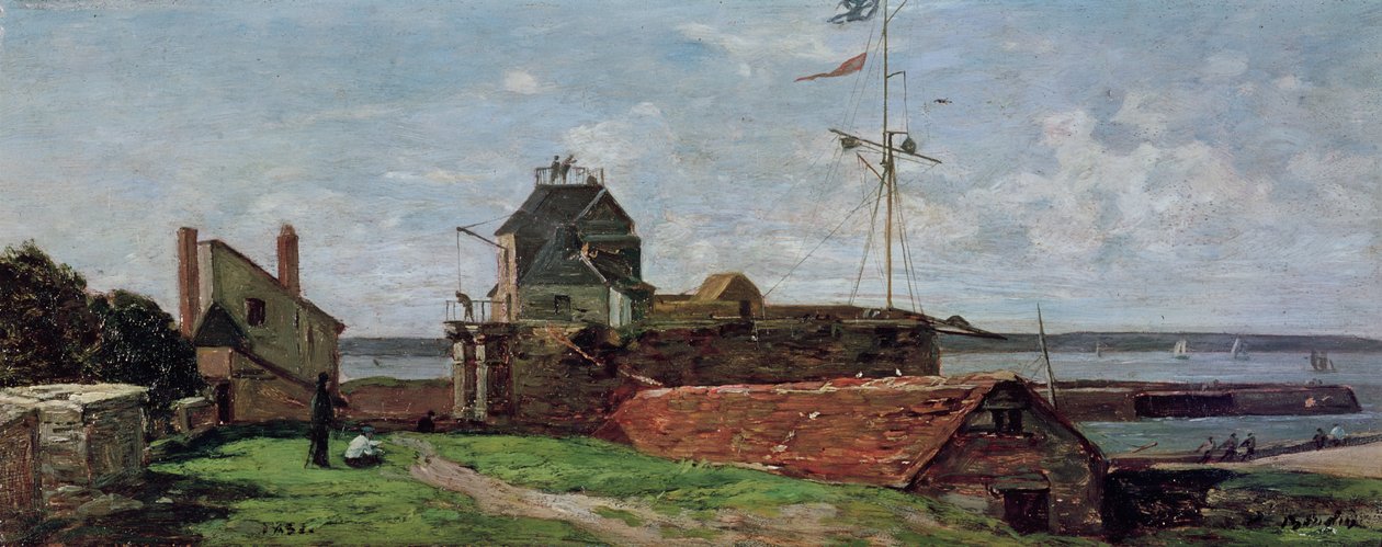 A Francois Ier-torony Le Havre-ban, 1852 alkotó: Eugene Louis Boudin