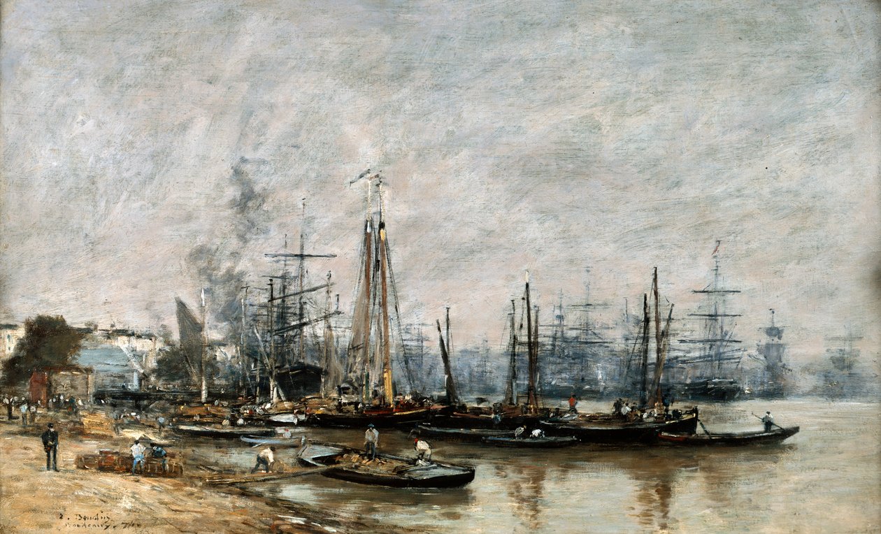 Bordeaux kikötője, 1874 alkotó: Eugene Louis Boudin