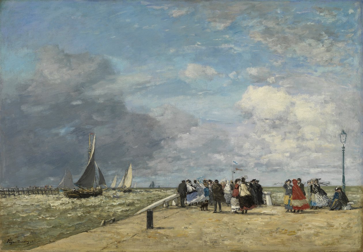 The Jetty at Trouville alkotó: Eugene Louis Boudin