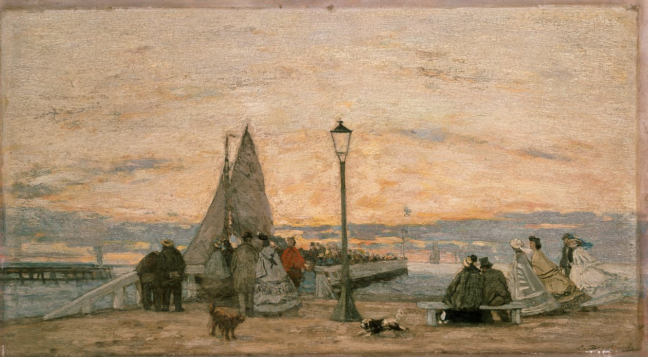A trouville-i móló: Naplemente, 1862 alkotó: Eugene Louis Boudin