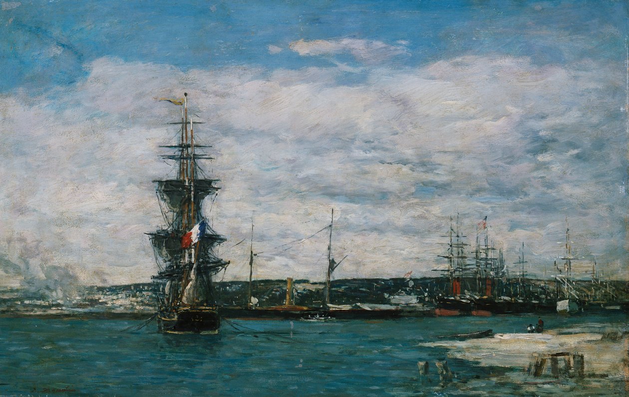 Havre kikötője, 1864-66 körül alkotó: Eugene Louis Boudin