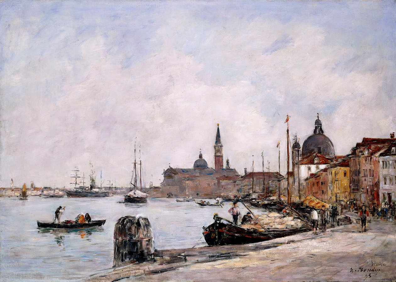 A rakpart a Giudeccán, Velence, 1895 alkotó: Eugene Louis Boudin