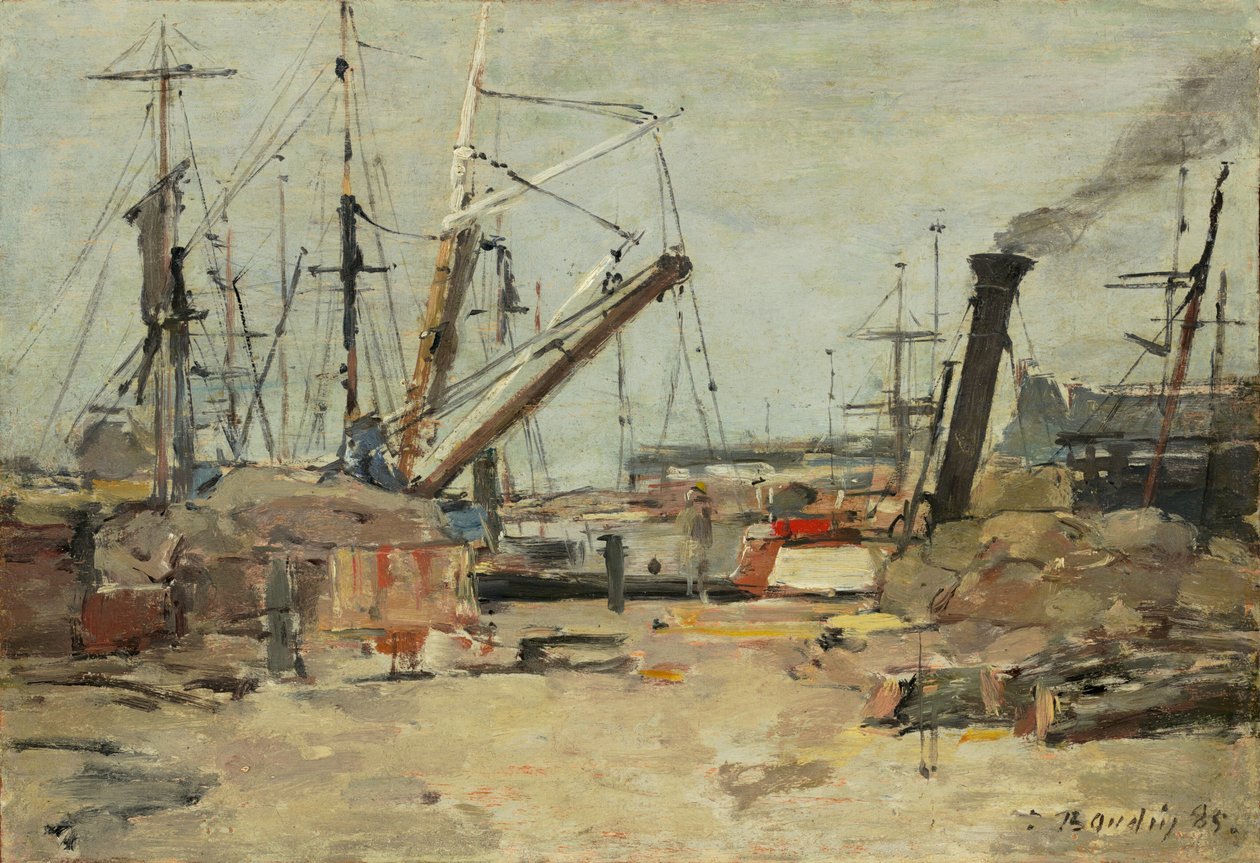 A vonóhálós hajók, 1885. alkotó: Eugene Louis Boudin