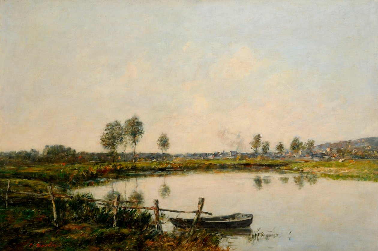 The Water Meadows, Deauville, Franciaország (olaj, vászon) alkotó: Eugene Louis Boudin