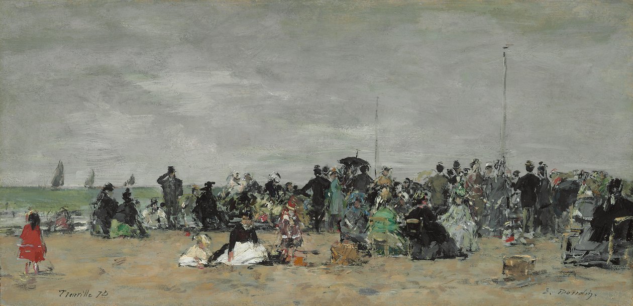 Trouville Beach, 1874 alkotó: Eugene Louis Boudin