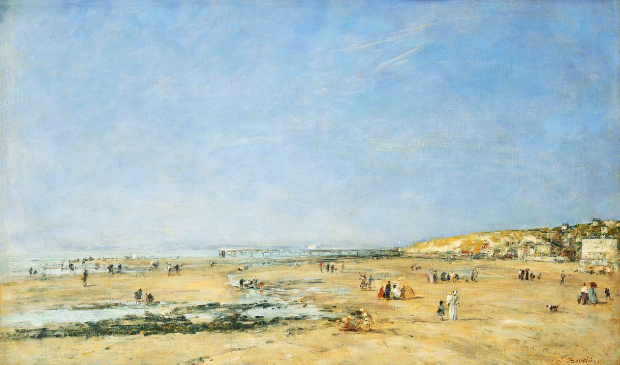 Trouville, általános kilátás a tengerpartról; Trouville, A tengerpart általános képe, 1890 alkotó: Eugene Louis Boudin
