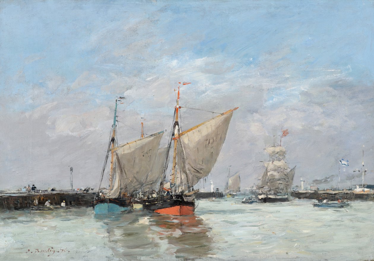 Trouville, The Jtties, High Tide, 1876 alkotó: Eugene Louis Boudin