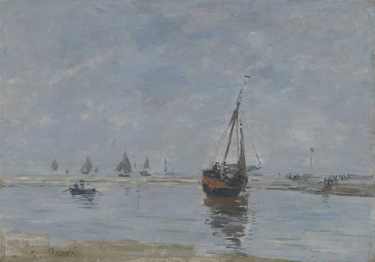 Trouville apálykor, 1888-95 körül alkotó: Eugene Louis Boudin