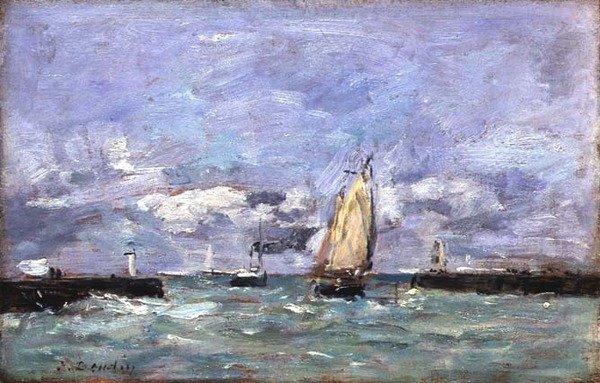 Trouville, 1885-90 körül (olaj, panel) alkotó: Eugene Louis Boudin