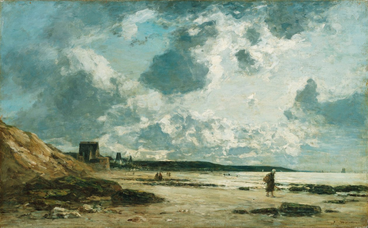 Trouville, a fekete sziklák, 1860-1865 körül alkotó: Eugene Louis Boudin