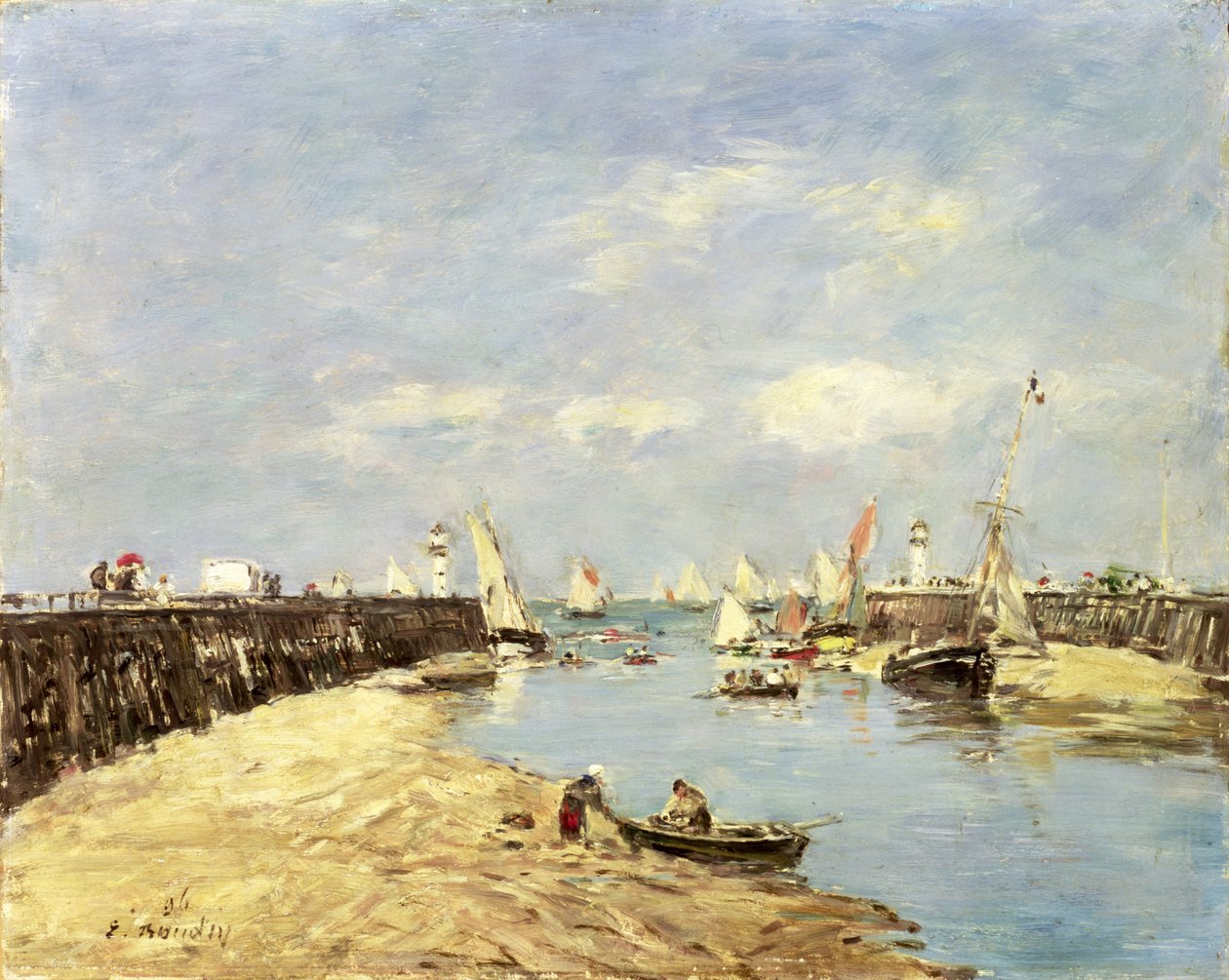 Trouville, a móló és a medence, 1896 alkotó: Eugene Louis Boudin