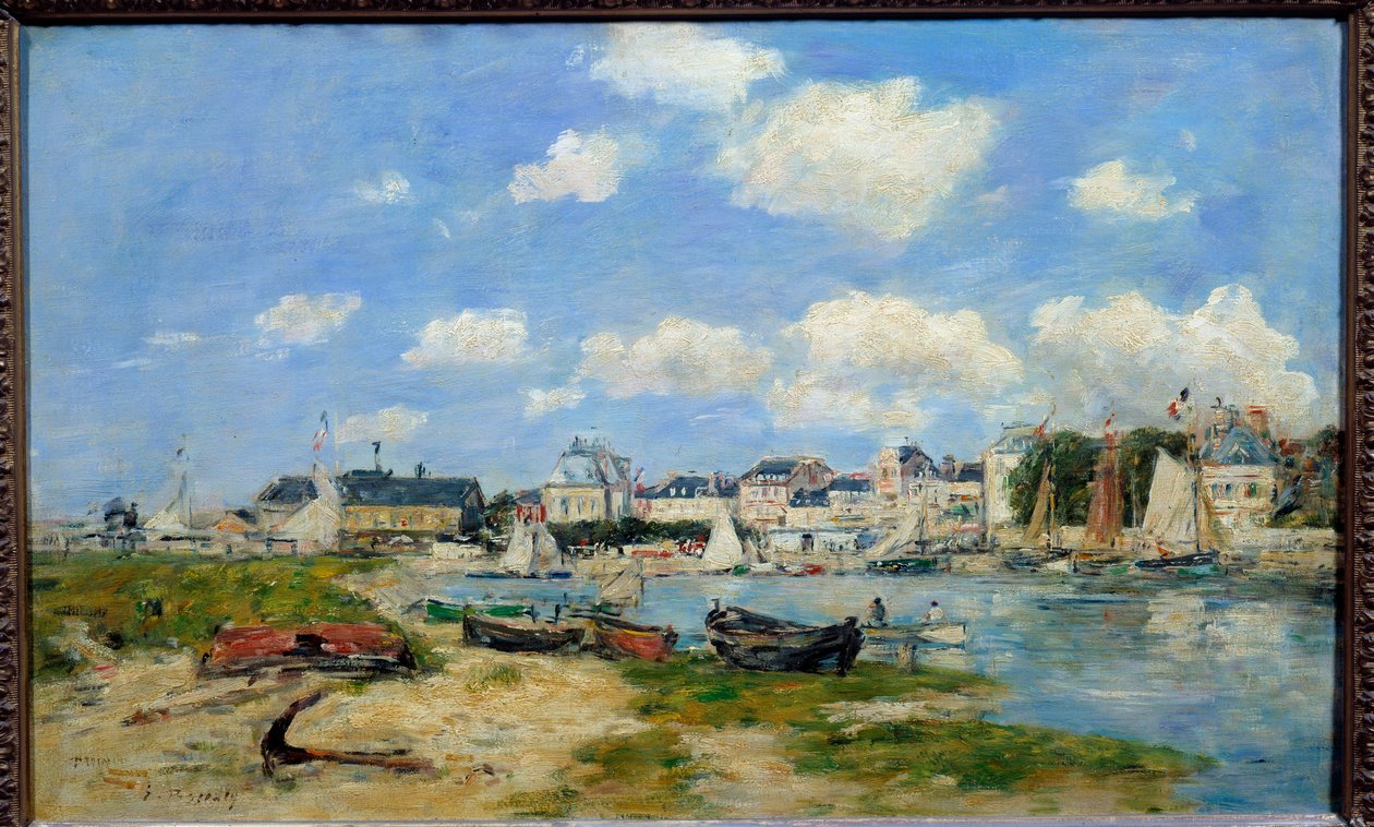 Trouville Beach festménye: Eugene Louis Boudin (1824-1898) 1864 V. 0,37x0,58 m Lyon, Musee des Beaux Arts alkotó: Eugene Louis Boudin