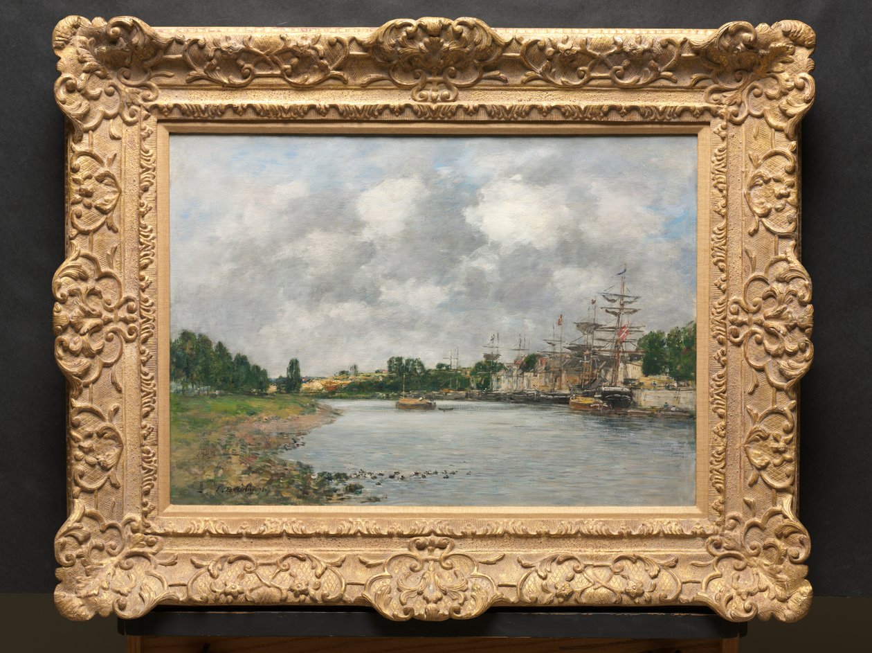 Kilátás a Saint-Valéry-sur-Somme kikötőre alkotó: Eugene Louis Boudin