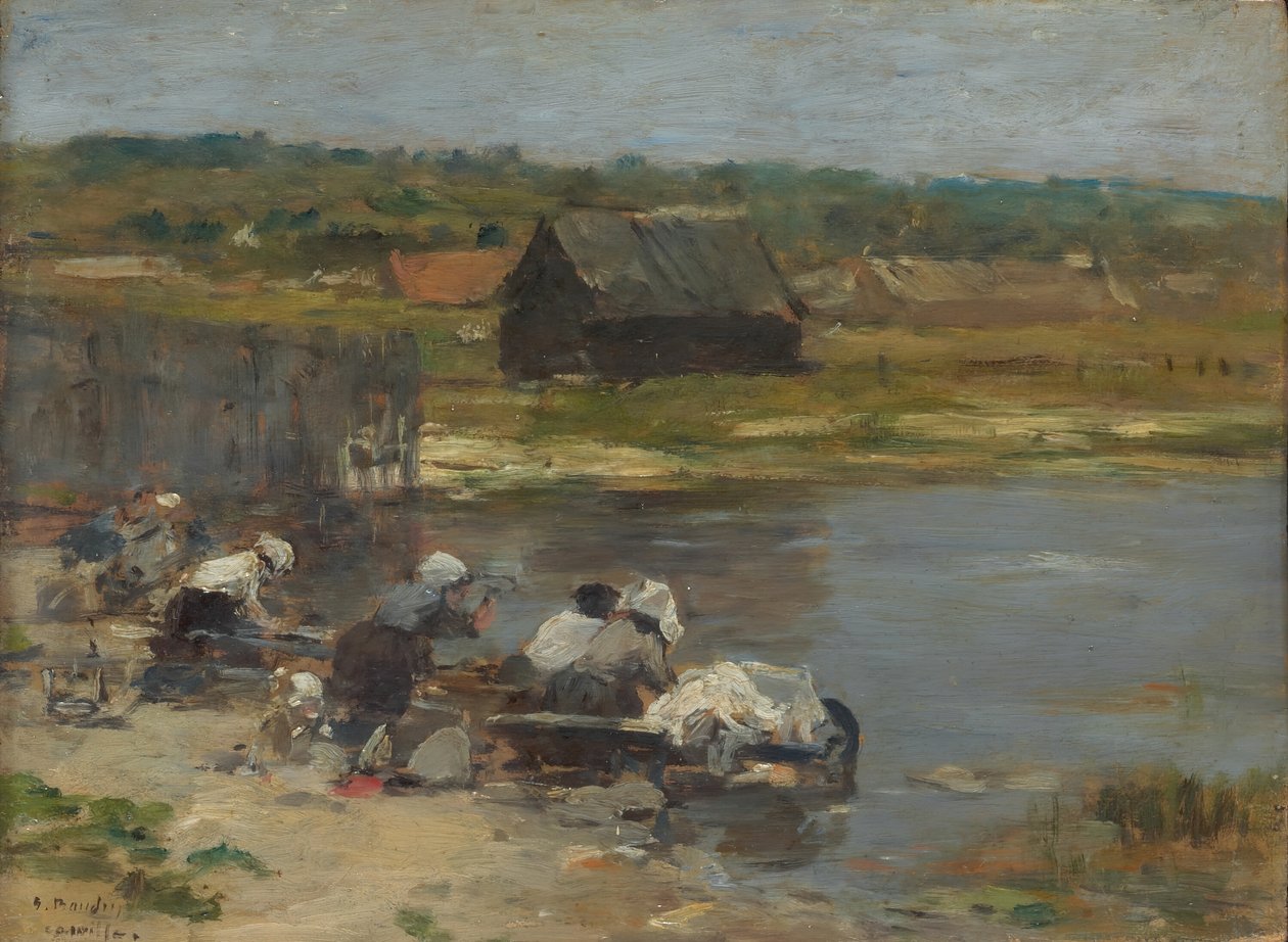 Mosók a tó szélén, 188085. alkotó: Eugene Louis Boudin