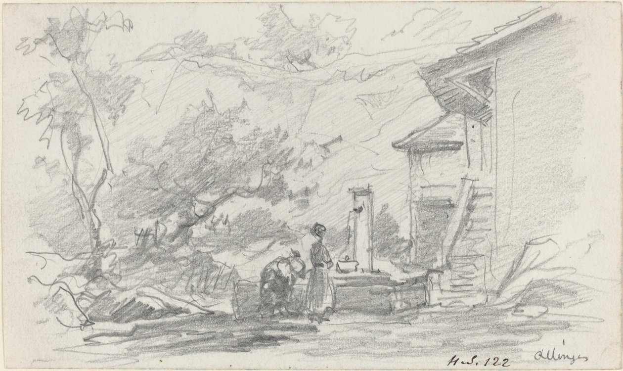Nők a kútnál, Allinges, 19. század vége. alkotó: Eugene Louis Boudin