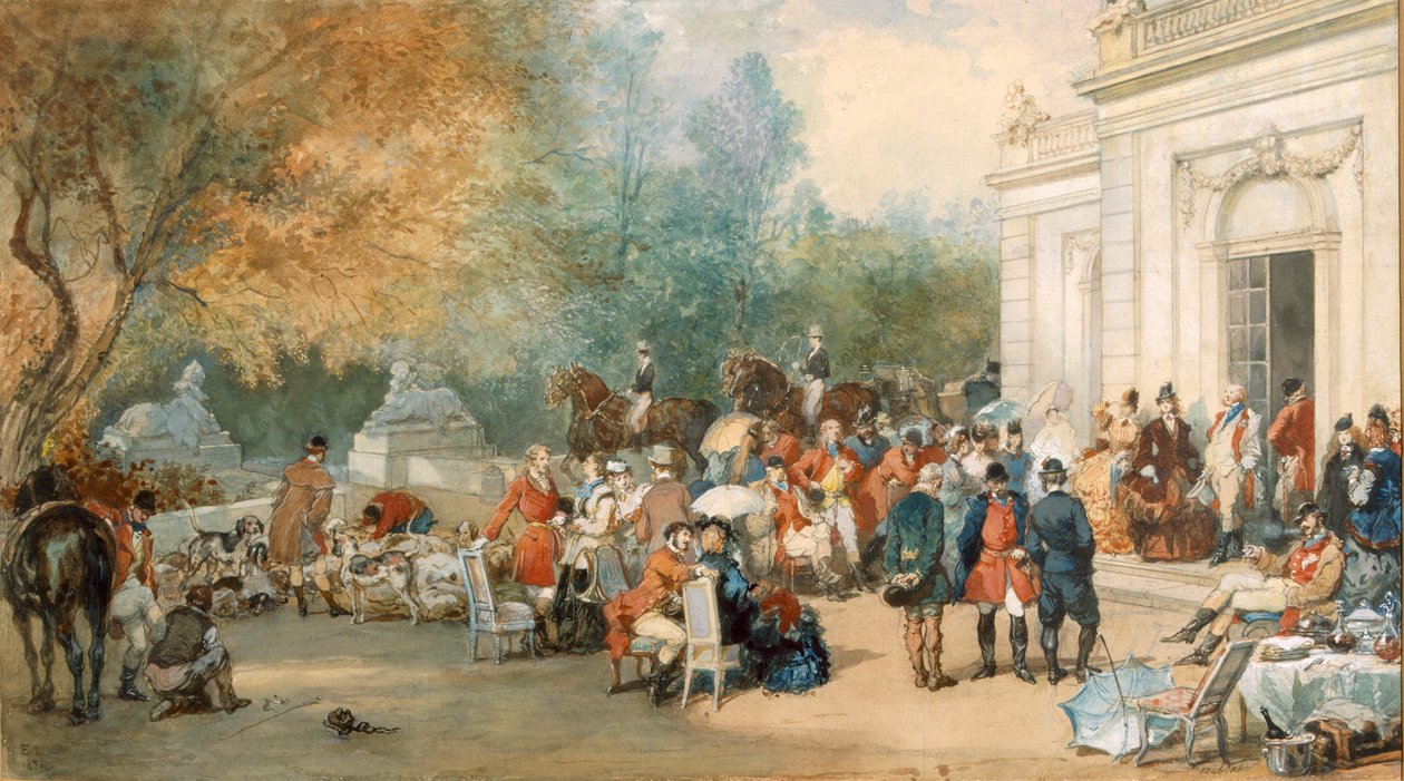 Vadászreggeli Angliában, 1870 alkotó: Eugene Louis Lami