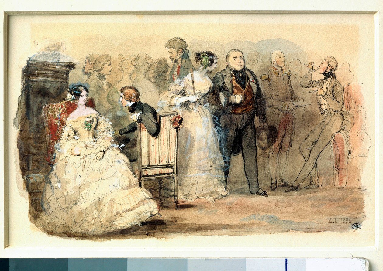 Egy fogadás Louis Philippe alatt, Eugene Lami akvarellje (1800-1890) alkotó: Eugene Louis Lami