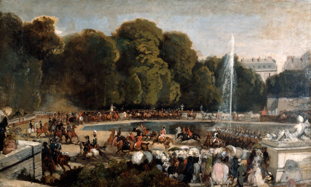 Az Orléans-i hercegnő belépése a Tuileries-i kertbe, 1841 alkotó: Eugene Louis Lami