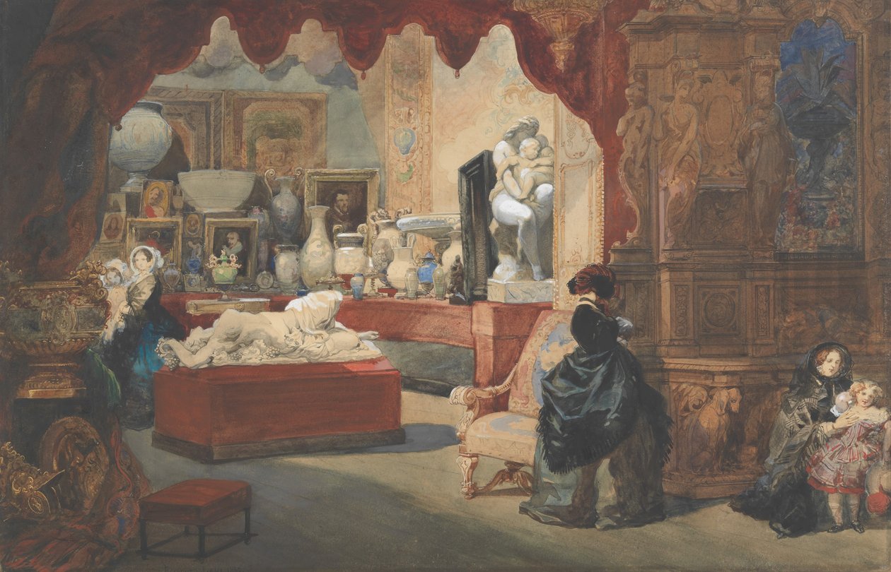 Múzeum belseje, 19. század. alkotó: Eugene Louis Lami