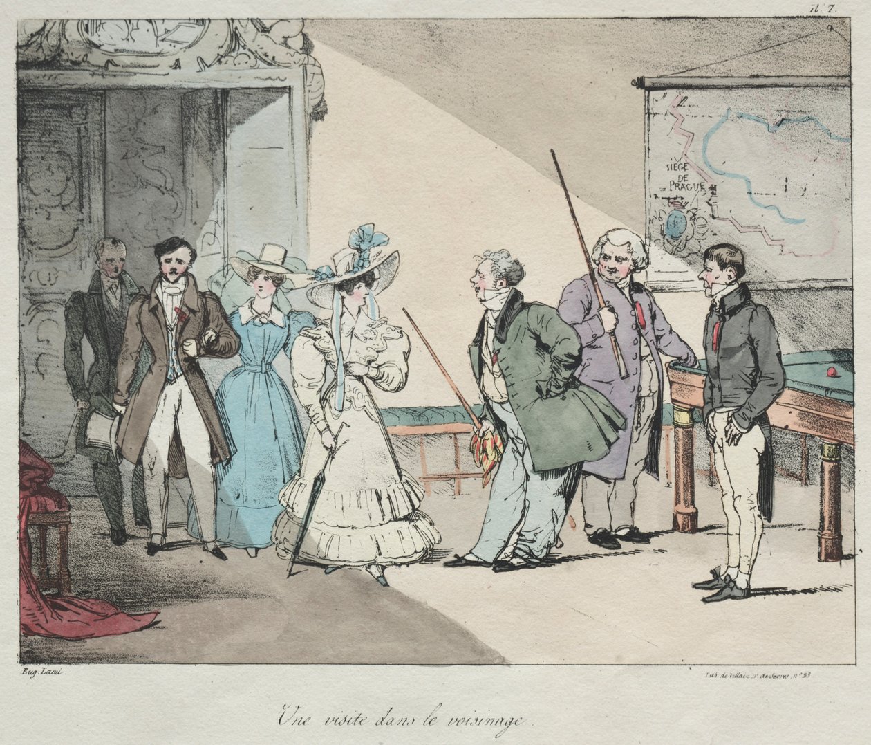 A kastély élete: Látogatás a környéken, 1828. alkotó: Eugene Louis Lami