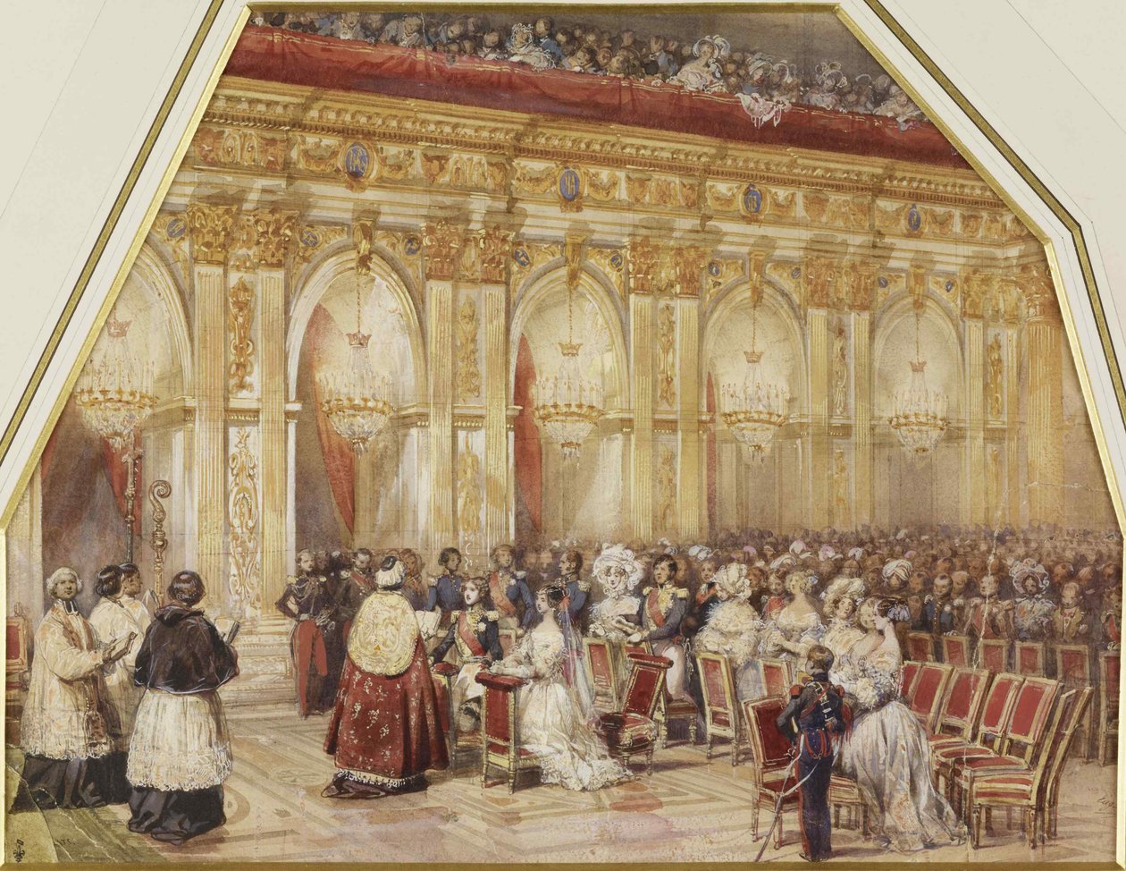 Ferdinand Philippe dOrleans herceg és Helene mecklenburg-schwerini hercegnő házassága, 1837. alkotó: Eugene Louis Lami