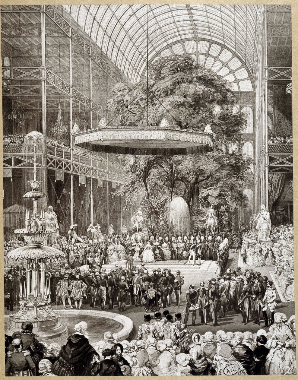 Lami megnyitotta az 1851-es londoni világkiállítást. alkotó: Eugene Louis Lami