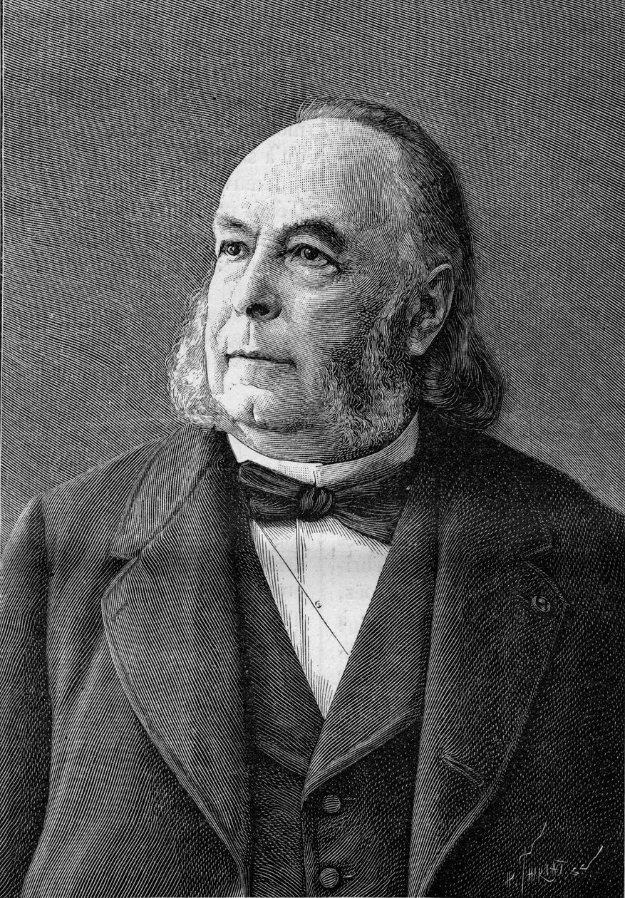 Edmond Fremy (1814-1894) francia kémikus portréja (Eug. Pirou fényképéről). Metszet a „természetbe: a tudományok áttekintése és alkalmazásaik a művészetben és az iparban”” február 10. alkotó: Eugene Pirou