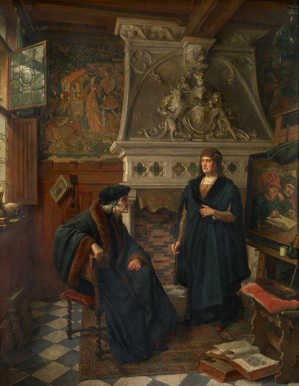 Erasmus és Quentin Matsys (olaj, vászon) alkotó: Eugene Siberdt