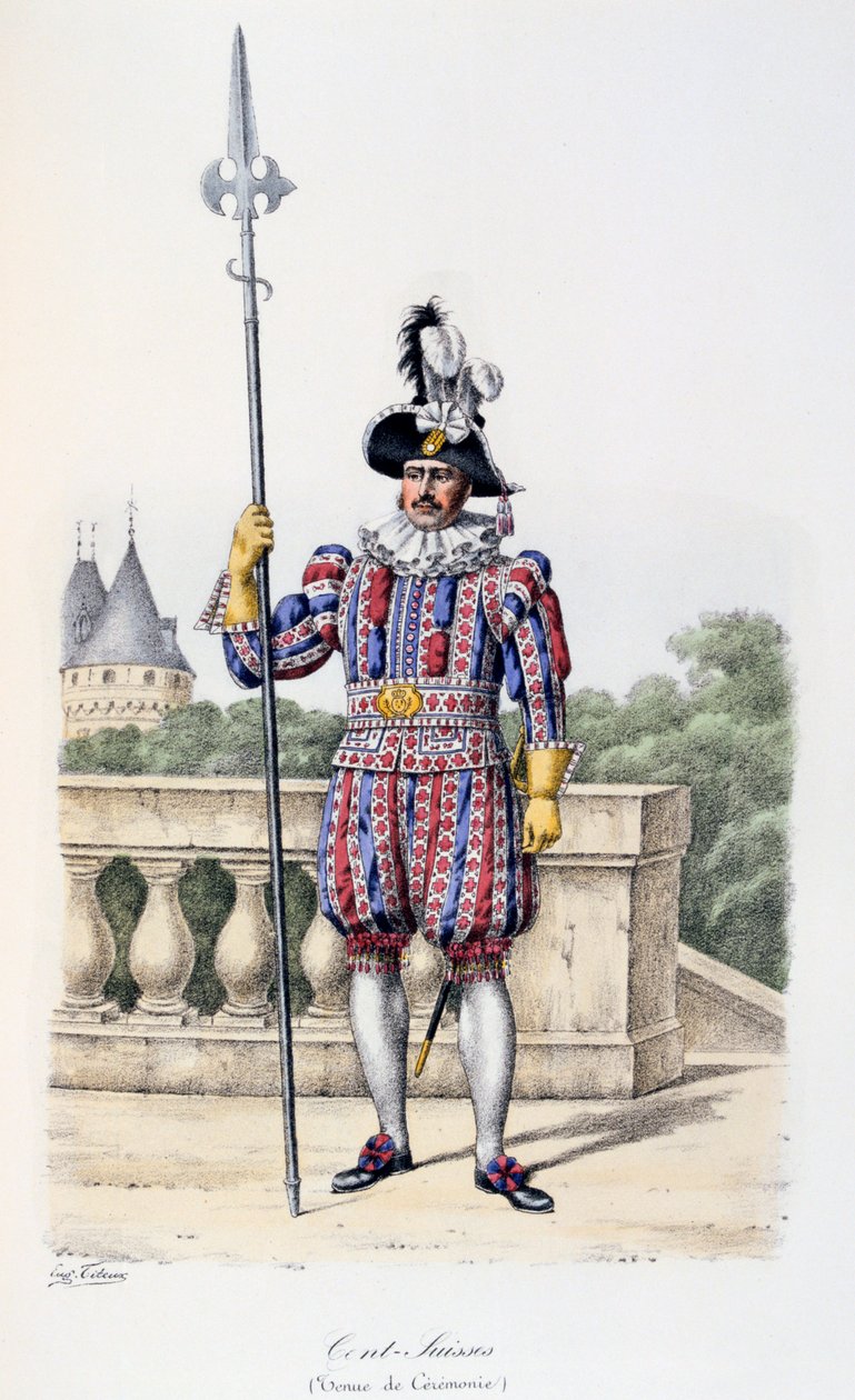Cent-Suisses, ünnepi ruha, 1814-17 alkotó: Eugene Titeux