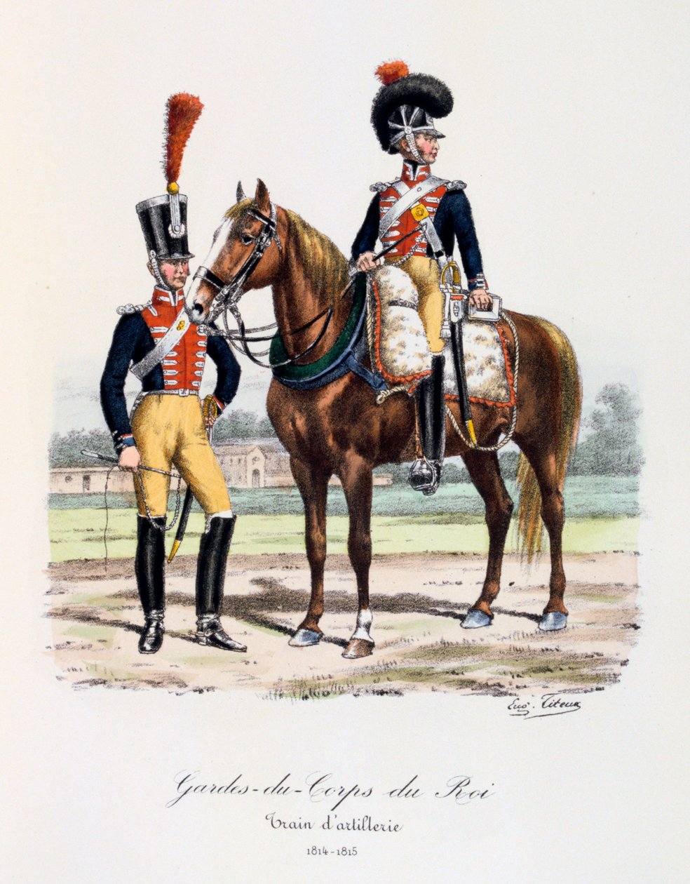 Király testőrsége, Tüzérvonat, 1814-15 alkotó: Eugene Titeux