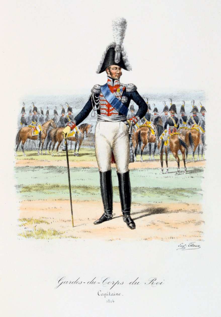 Király testőrei, kapitány, 1814 alkotó: Eugene Titeux