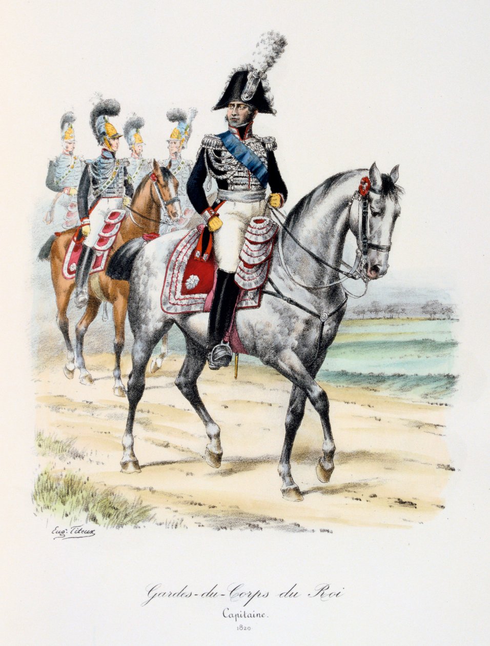 Király testőrsége, kapitány, 1820 alkotó: Eugene Titeux