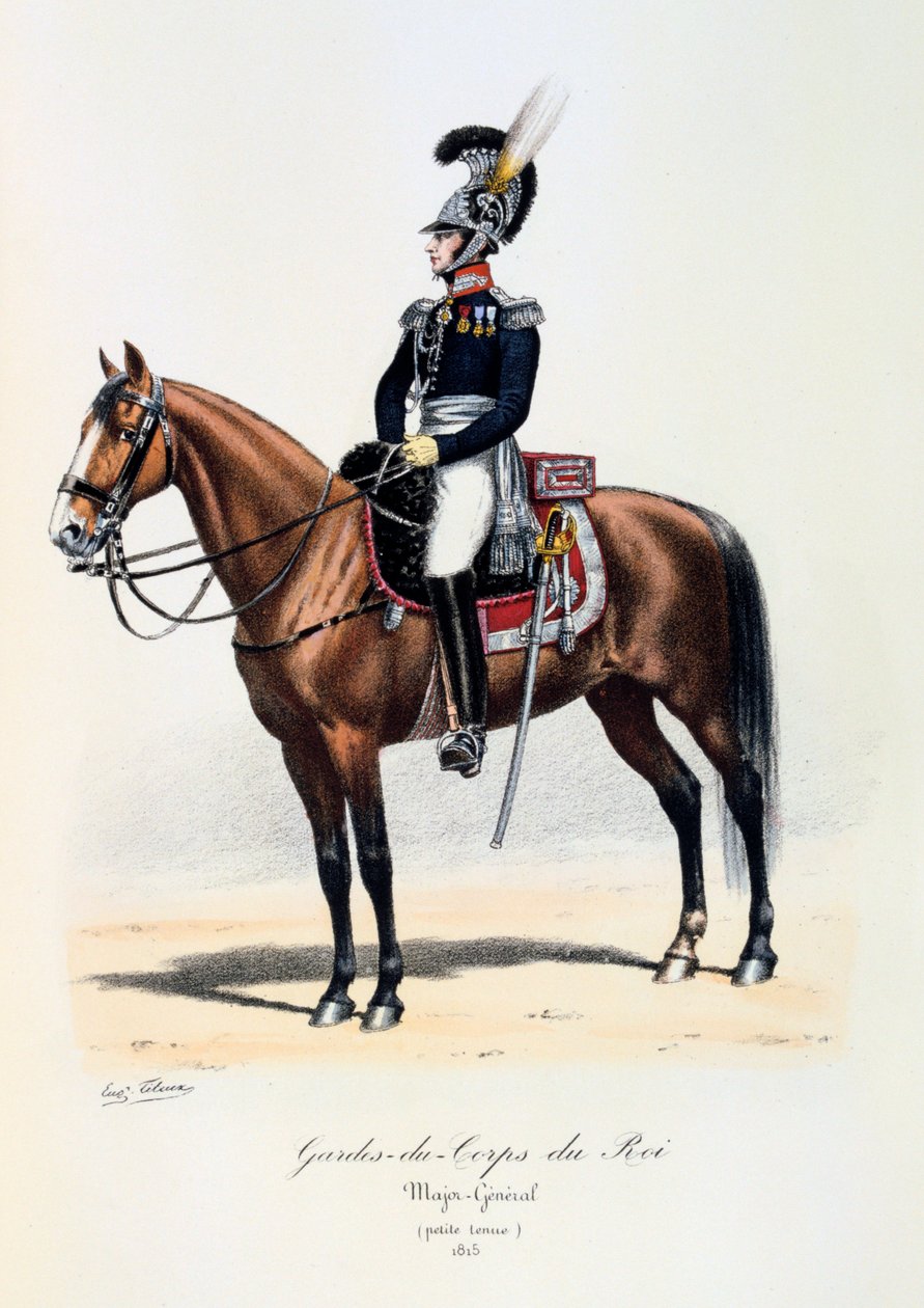 Gardes-du-Corps de Roi, vetkőzős vezérőrnagy, 1815 alkotó: Eugene Titeux
