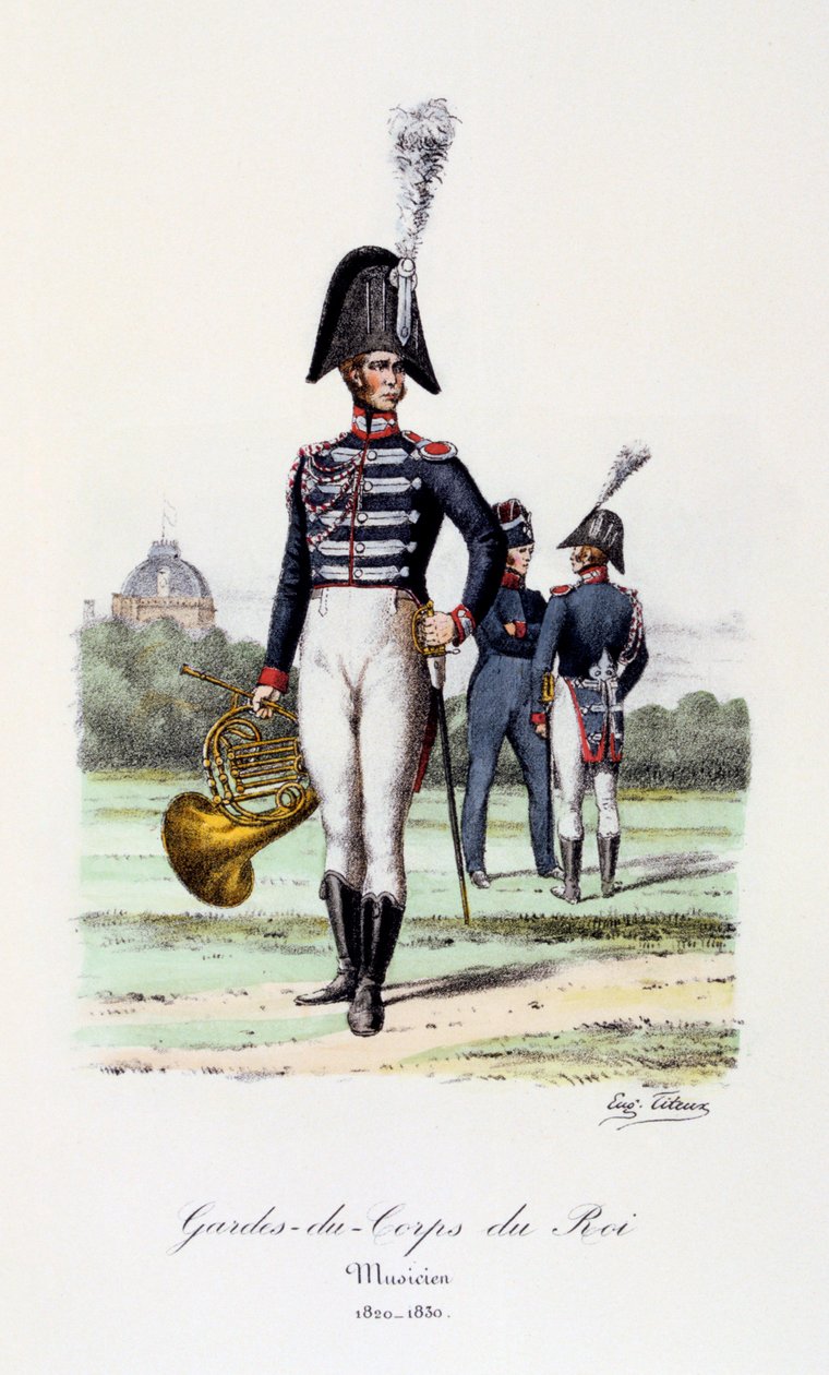 Király testőre, zenész, 1820-30 alkotó: Eugene Titeux