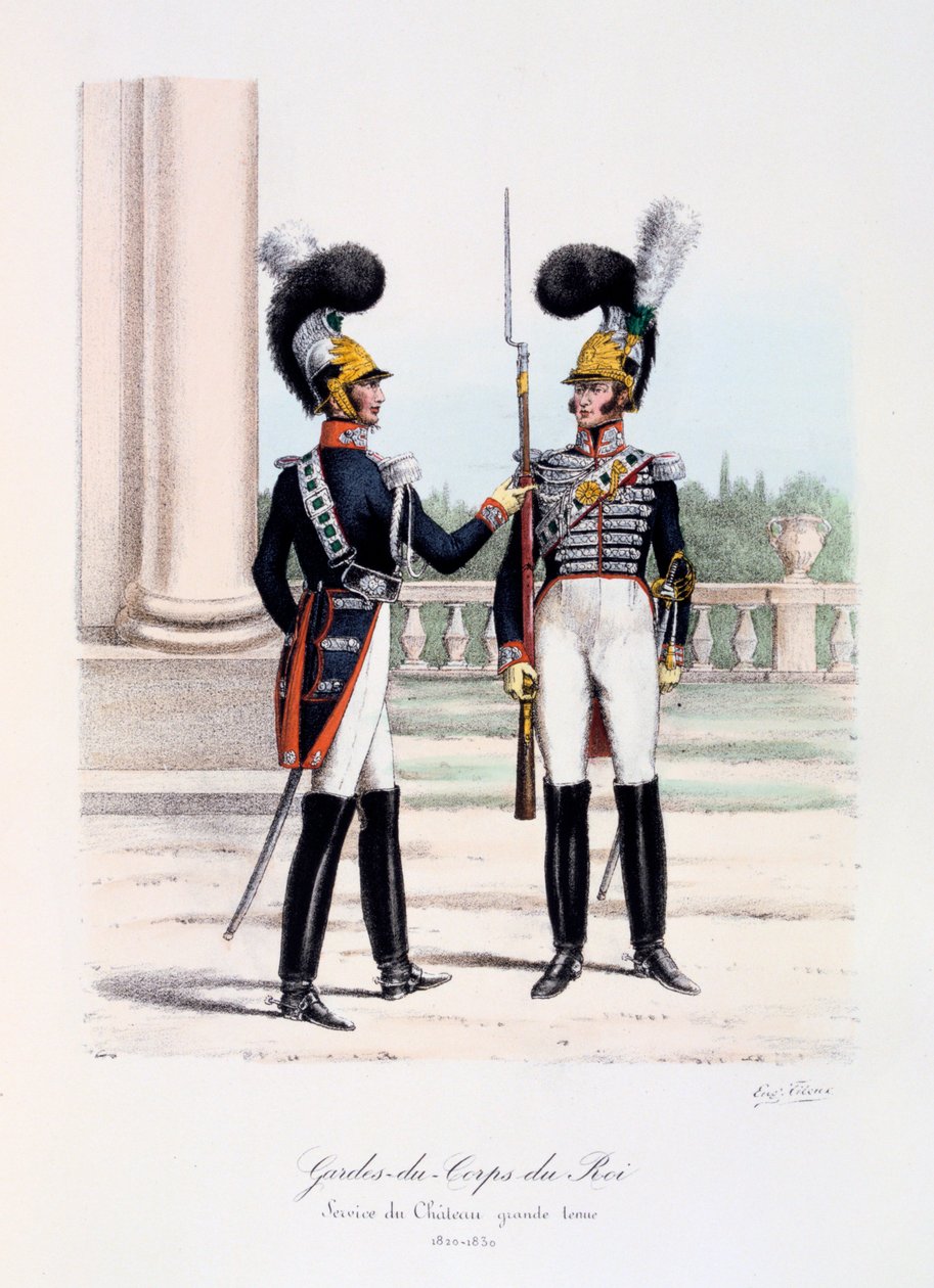 Gardes-du-Corps de Roi, Service de Chateau, teljes ruha, 1820-30 alkotó: Eugene Titeux