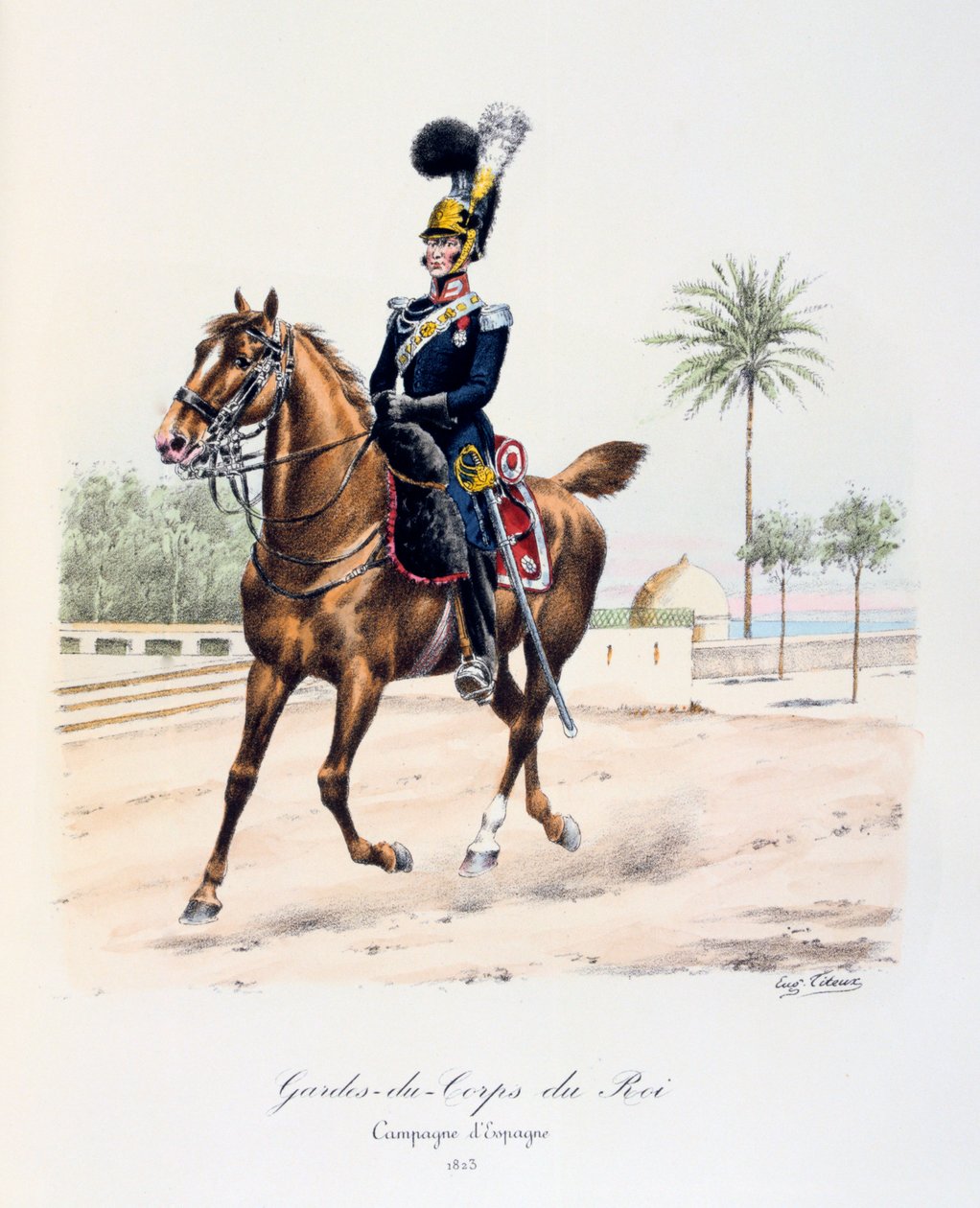 Király testőrei, spanyol hadjárat, 1823, 1814-1830 alkotó: Eugene Titeux